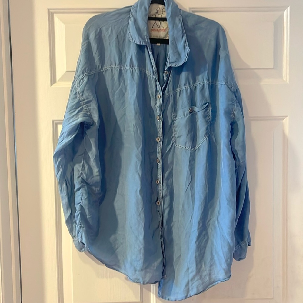 Johnny Was Pete& Greta silk button down shirt size M